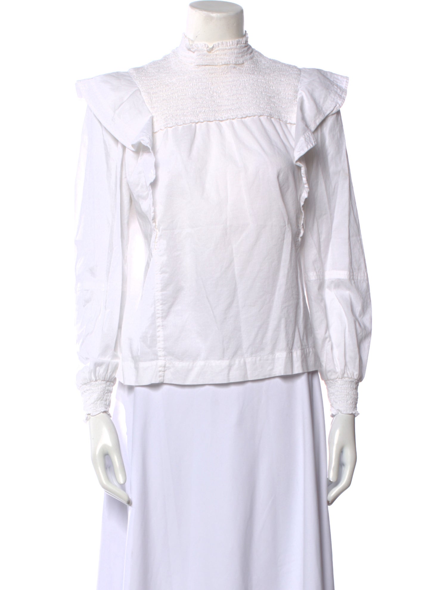 A.L.C. Mock Neck Three-Quarter Sleeve Blouse