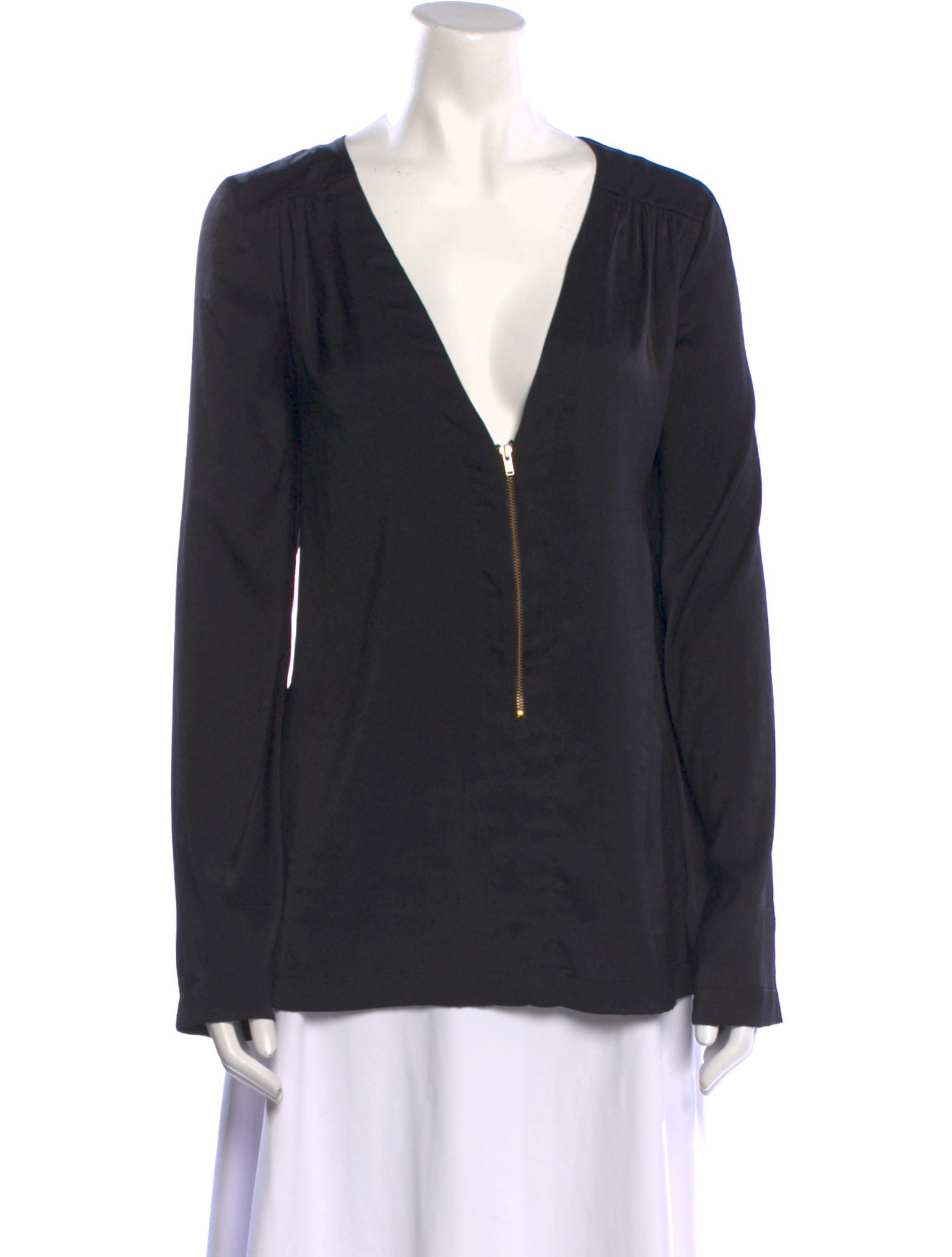 A.L.C. V-Neck Long Sleeve Blouse