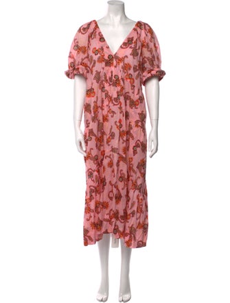 A.L.C. Floral Print Midi Length Dress