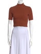 A.L.C. Mock Neck Short Sleeve Crop Top