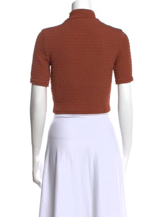 A.L.C. Mock Neck Short Sleeve Crop Top