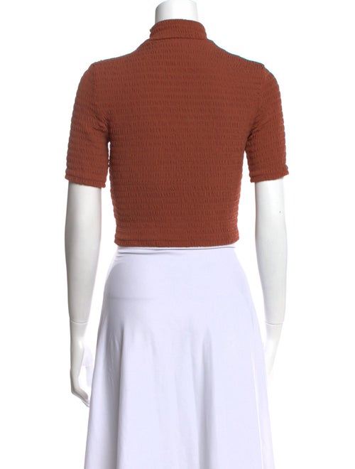 A.L.C. Mock Neck Short Sleeve Crop Top