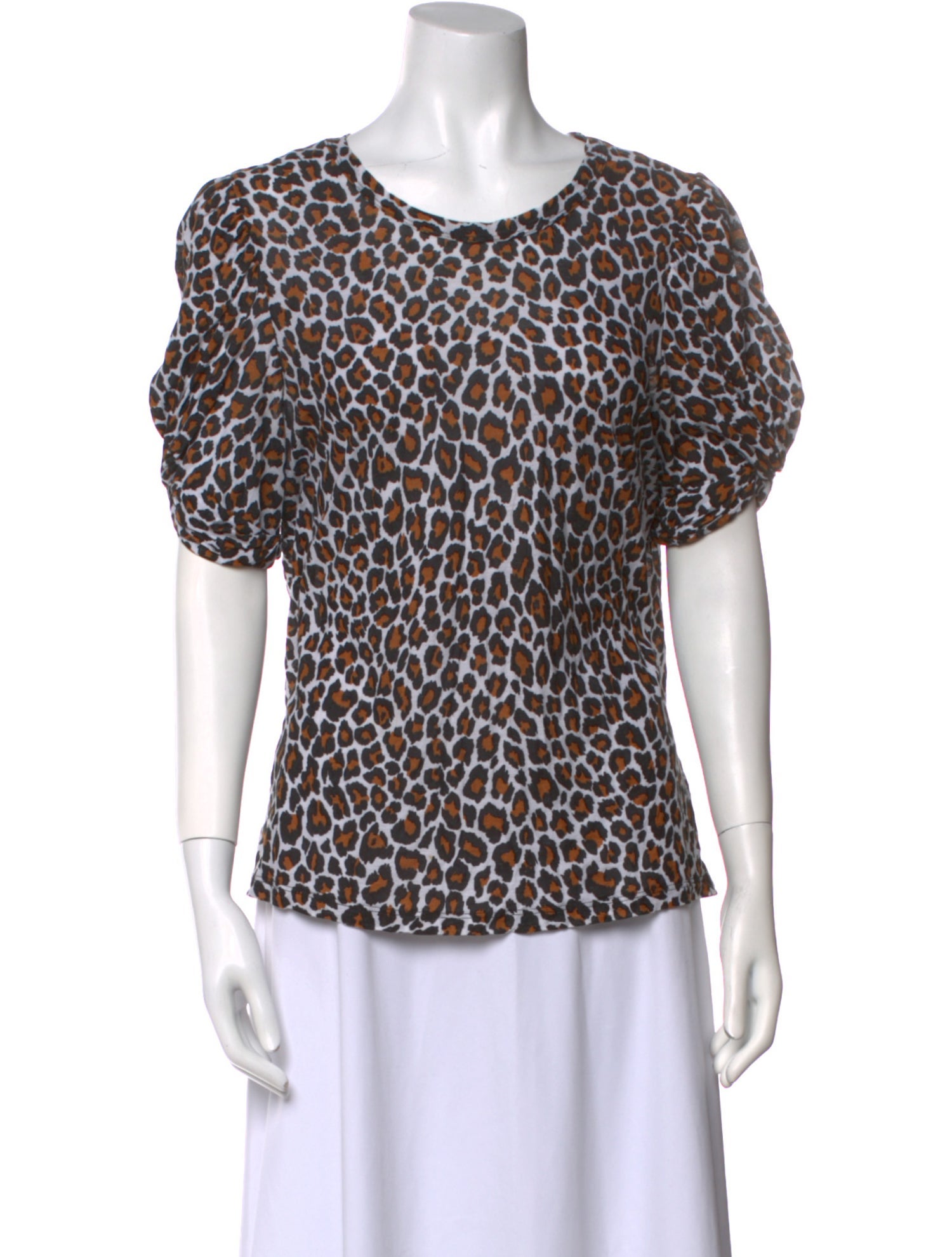A.L.C. Animal Print Scoop Neck T-Shirt