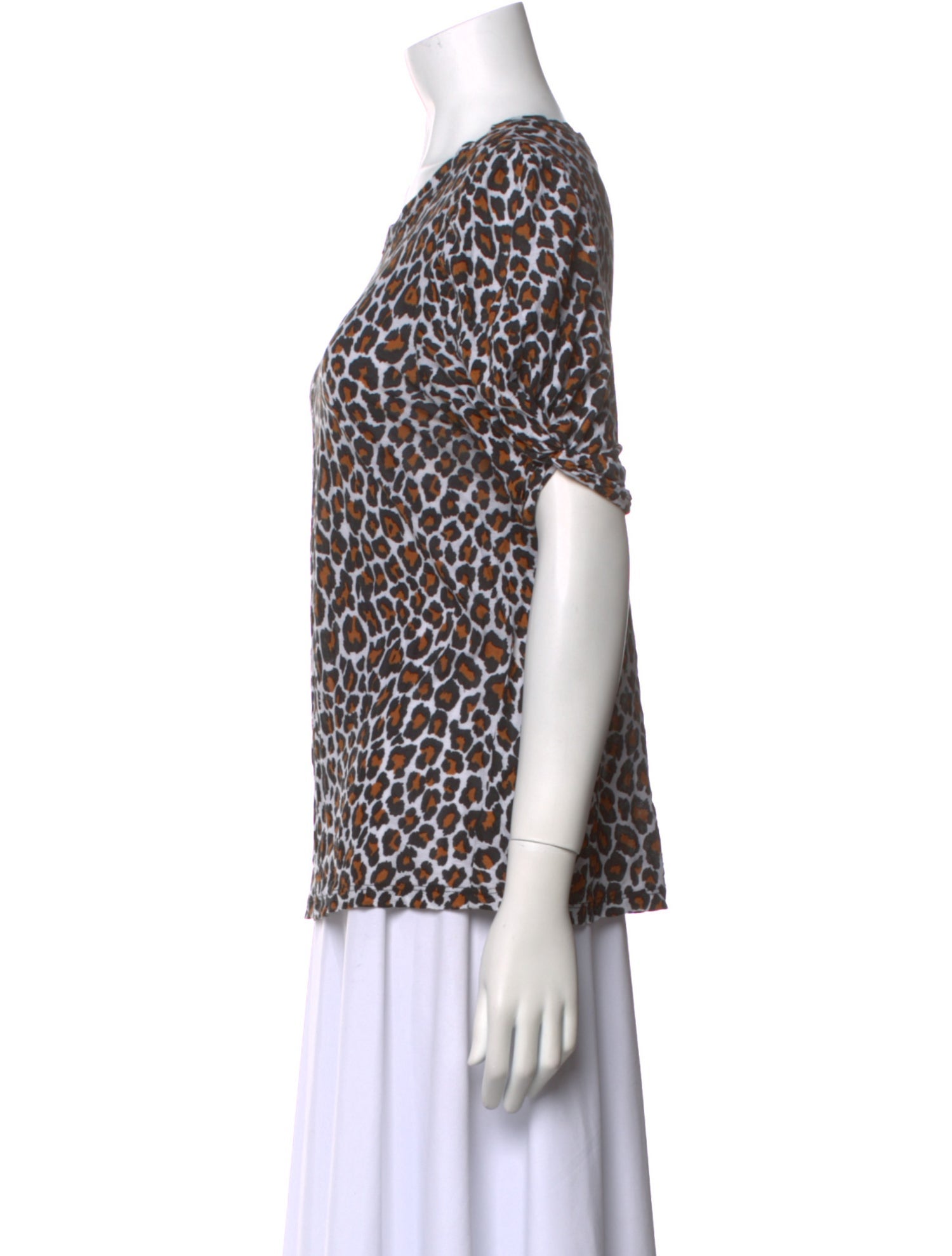 A.L.C. Animal Print Scoop Neck T-Shirt
