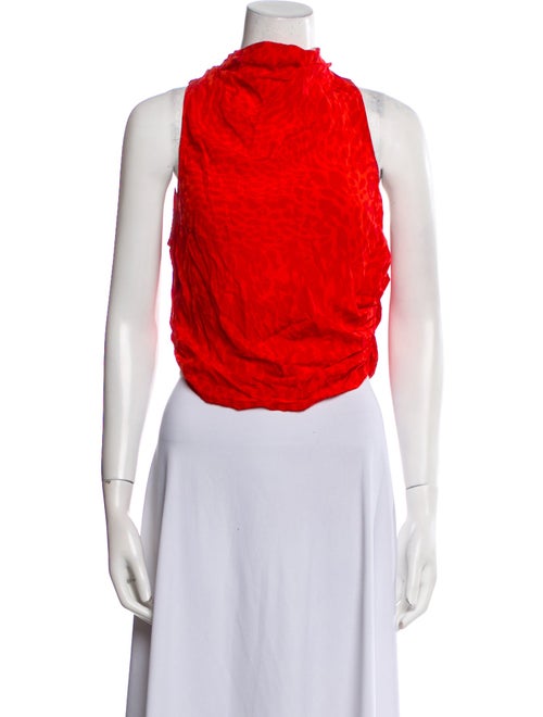 A.L.C. Silk Cowl Neck Crop Top