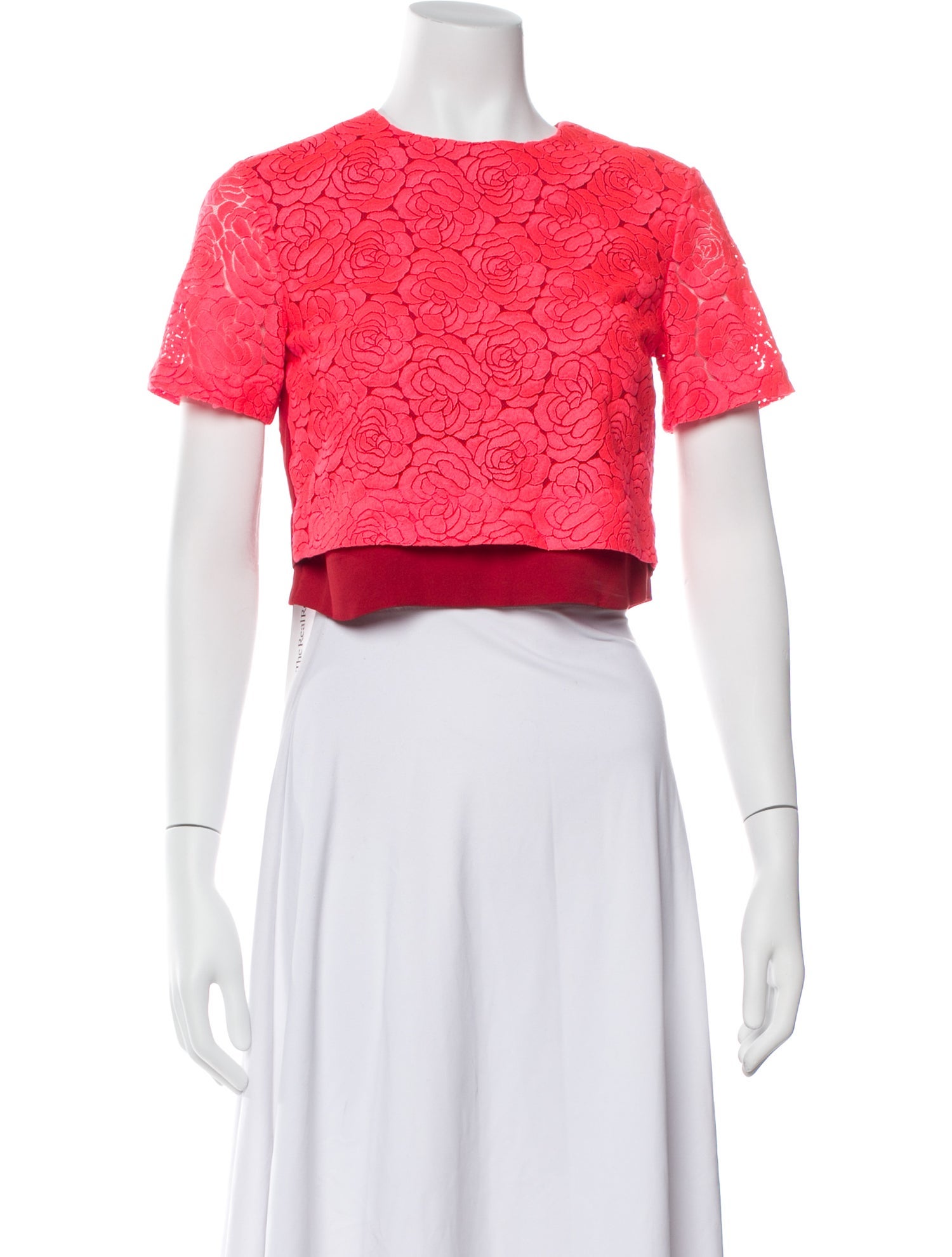 A.L.C. Crew Neck Short Sleeve Crop Top