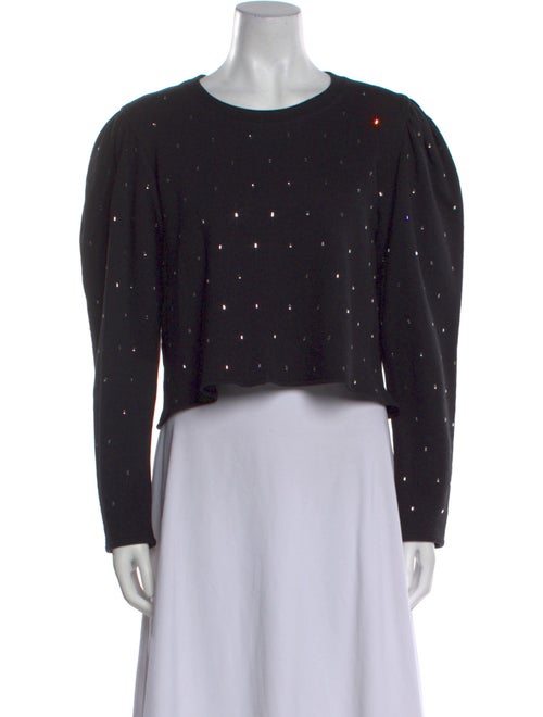 A.L.C. Polka Dot Print Crew Neck Crop Top
