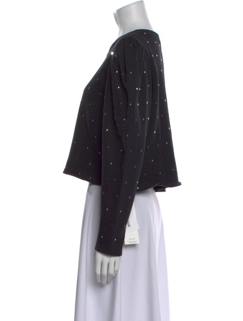 A.L.C. Polka Dot Print Crew Neck Crop Top