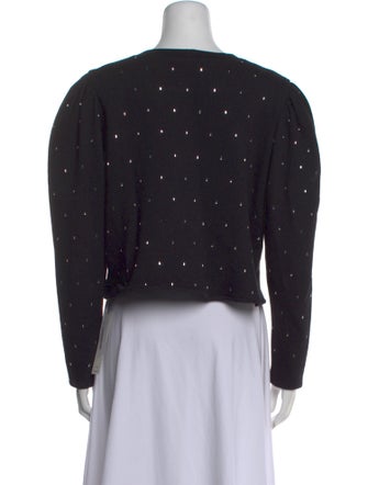 A.L.C. Polka Dot Print Crew Neck Crop Top