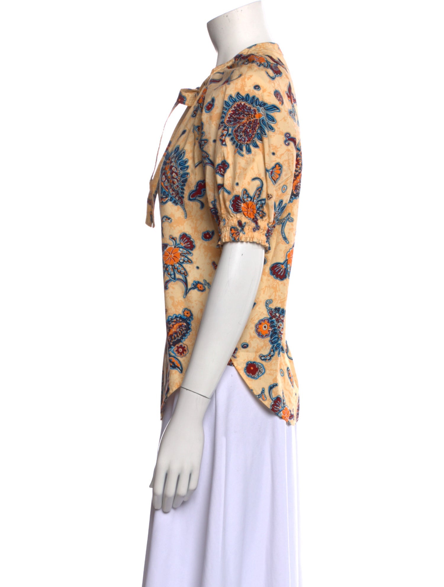 A.L.C. Printed V-Neck Blouse