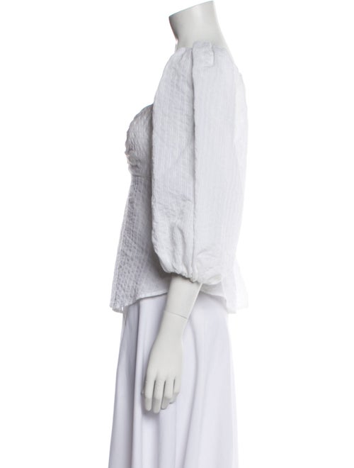 A.L.C. Square Neckline Three-Quarter Sleeve Crop Top