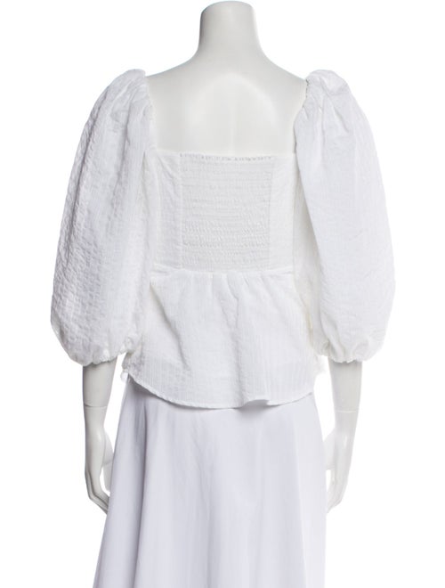 A.L.C. Square Neckline Three-Quarter Sleeve Crop Top