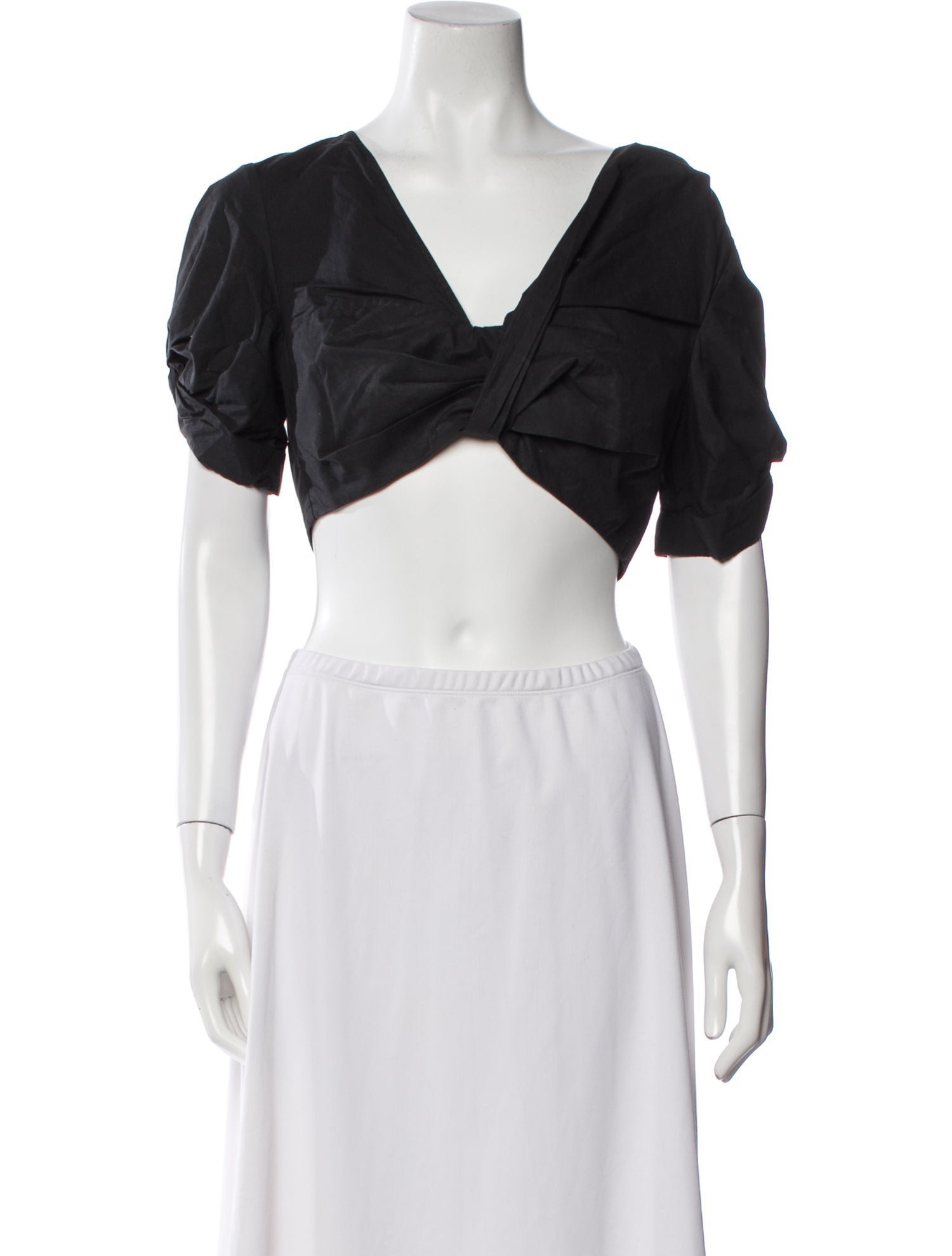 A.L.C. V-Neck Short Sleeve Crop Top