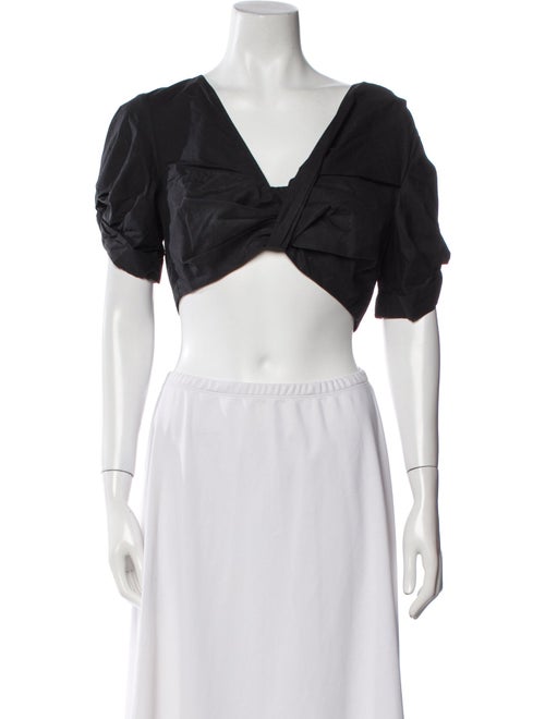 A.L.C. V-Neck Short Sleeve Crop Top