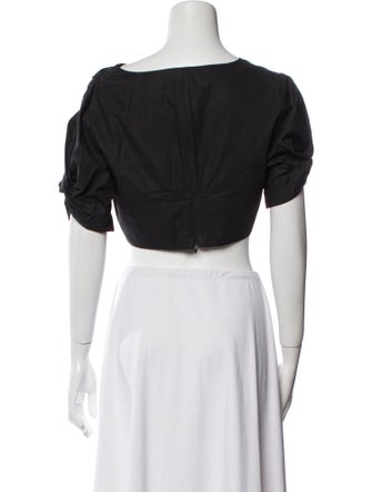 A.L.C. V-Neck Short Sleeve Crop Top