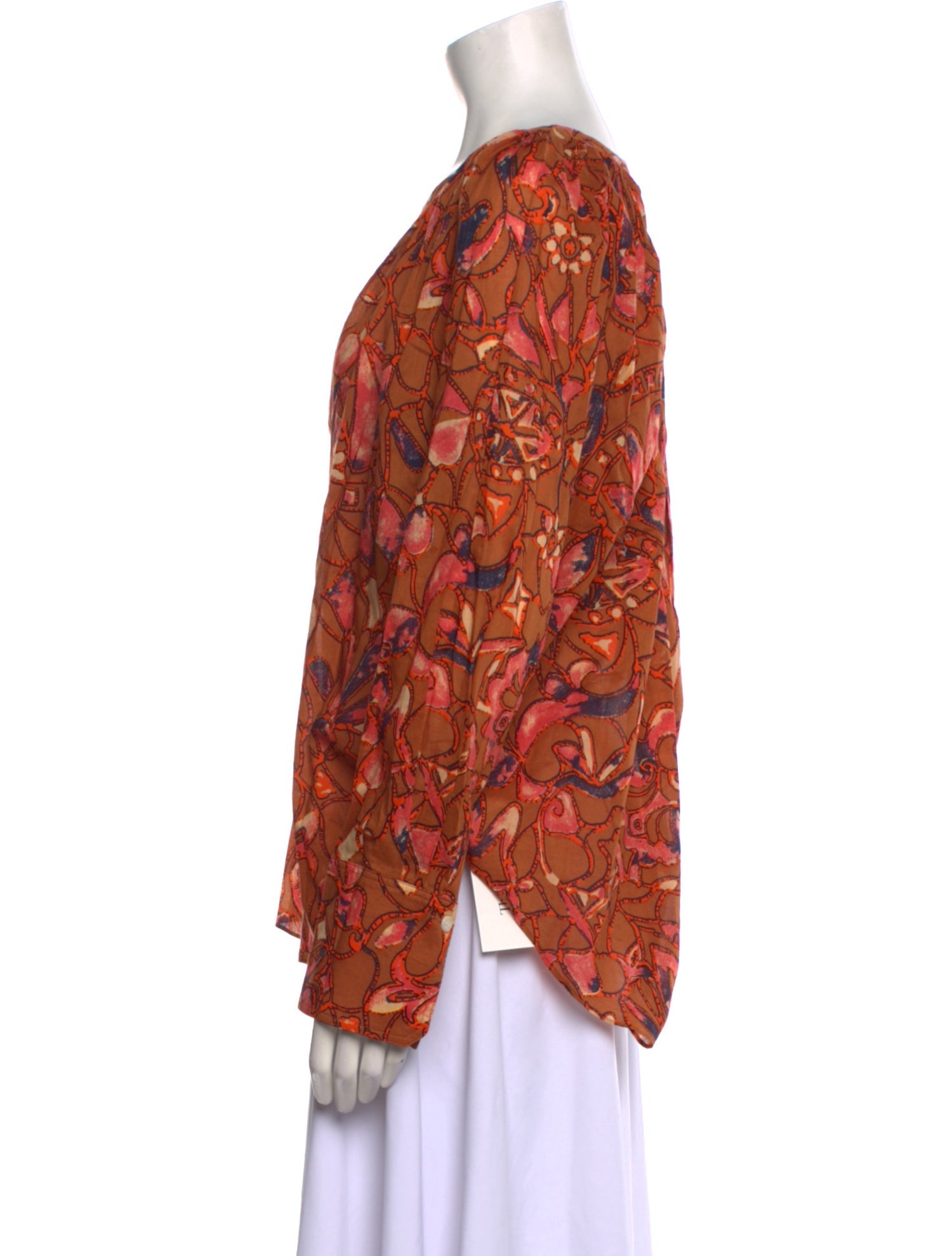 A.L.C. Floral Print V-Neck Blouse