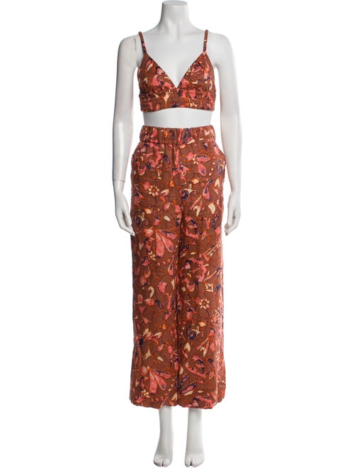 A.L.C. Linen Floral Print Pant Set