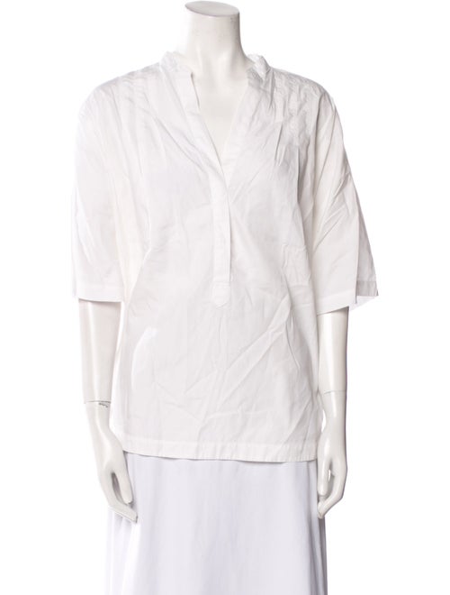 A.L.C. V-Neck Three-Quarter Sleeve Blouse