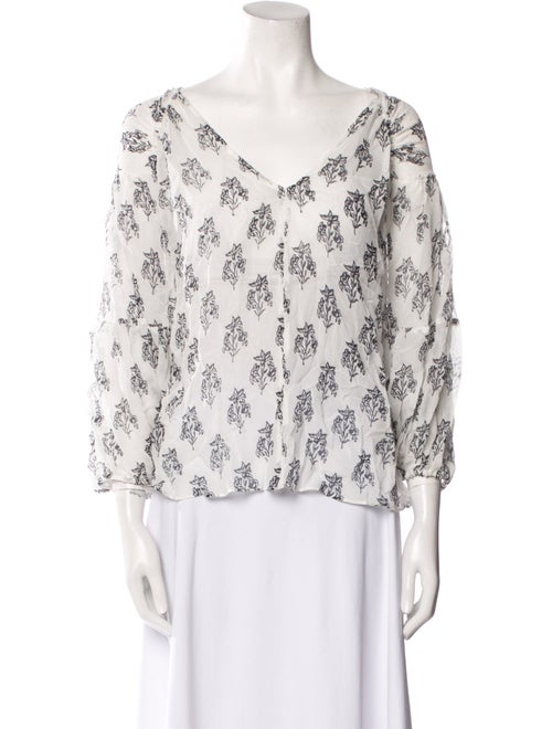 A.L.C. Printed V-Neck Blouse