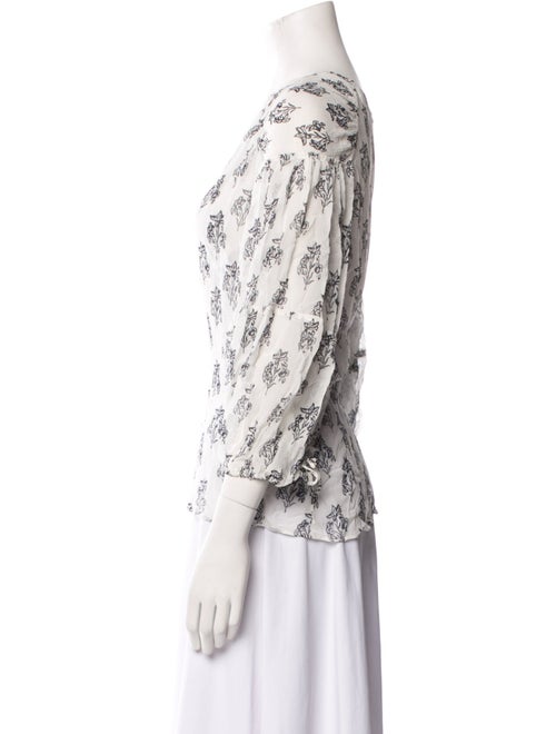 A.L.C. Printed V-Neck Blouse