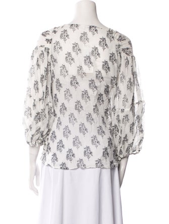 A.L.C. Printed V-Neck Blouse