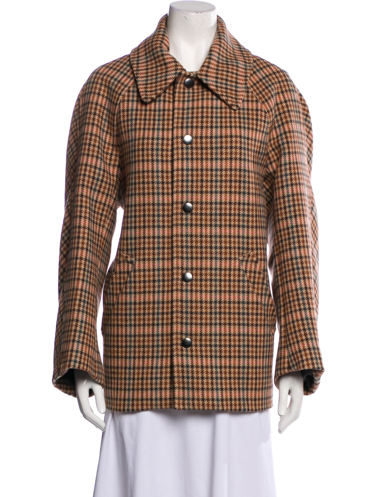 A.L.C. Wool Houndstooth Print Coat