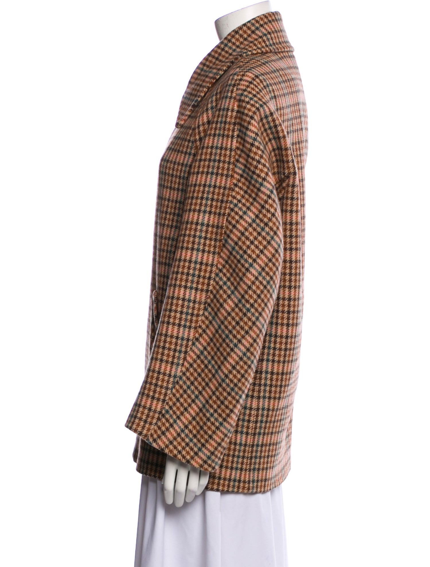 A.L.C. Wool Houndstooth Print Coat