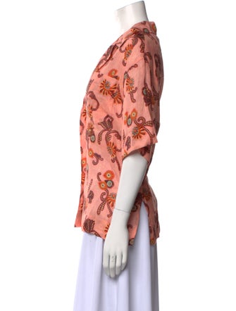 A.L.C. Linen Printed Blouse