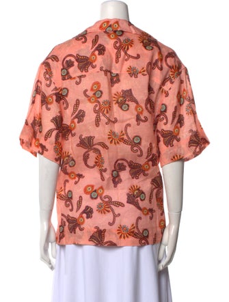 A.L.C. Linen Printed Blouse