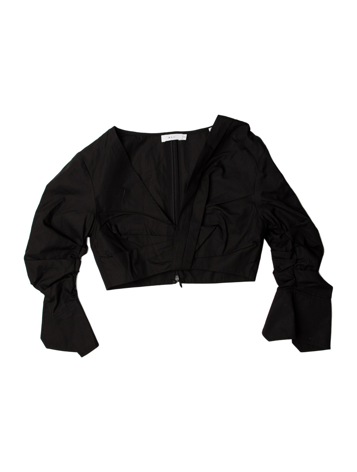 A.L.C. V-Neck Three-Quarter Sleeve Crop Top