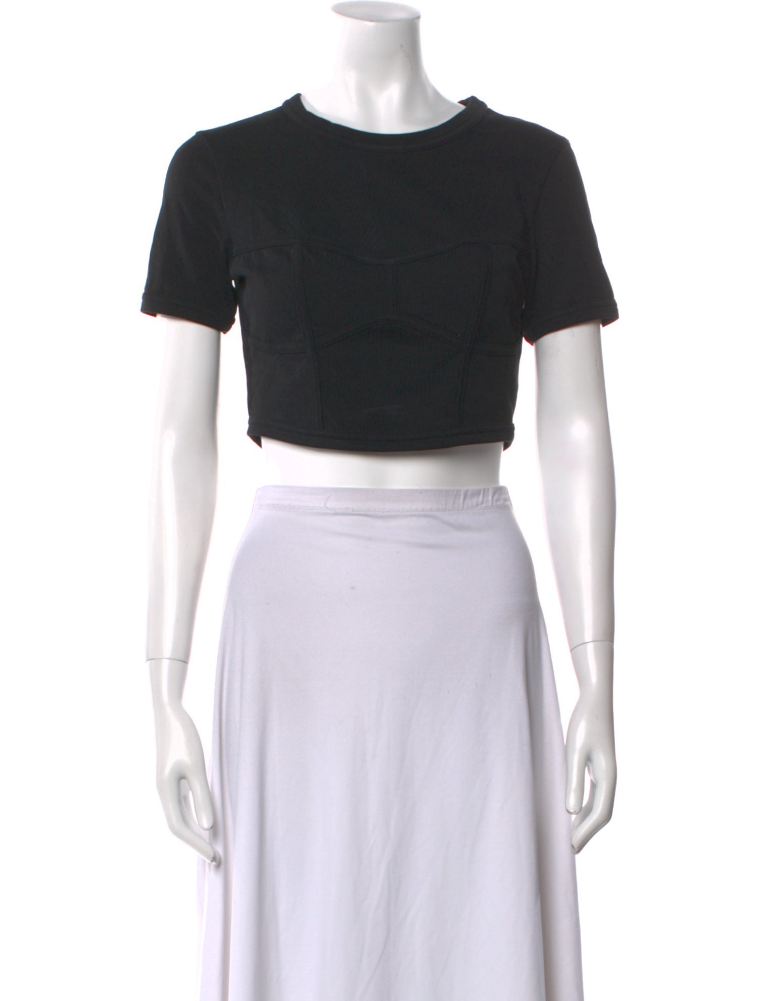 A.L.C. Crew Neck Short Sleeve Crop Top