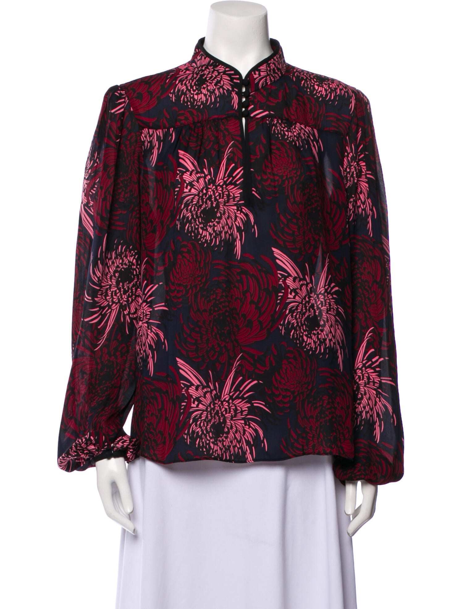 A.L.C. Silk Floral Print Blouse