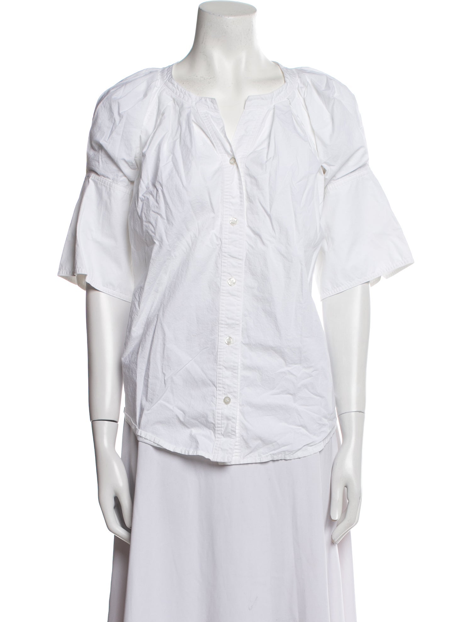A.L.C. V-Neck Short Sleeve Button-Up Top