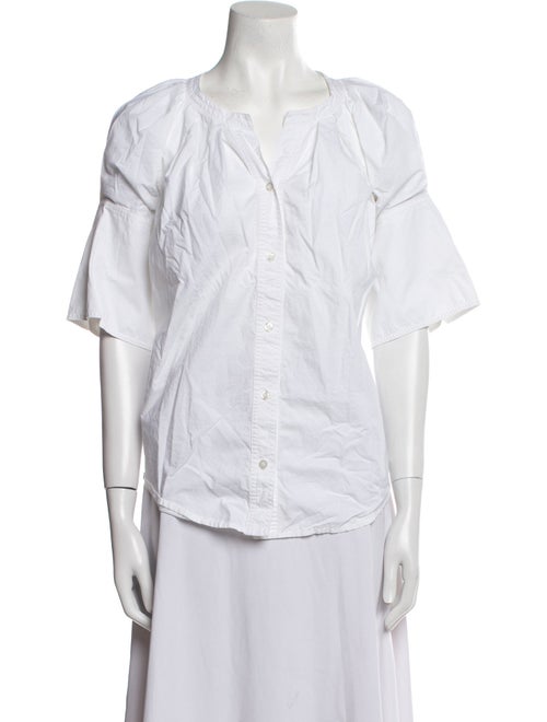 A.L.C. V-Neck Short Sleeve Button-Up Top