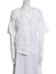 A.L.C. V-Neck Short Sleeve Button-Up Top