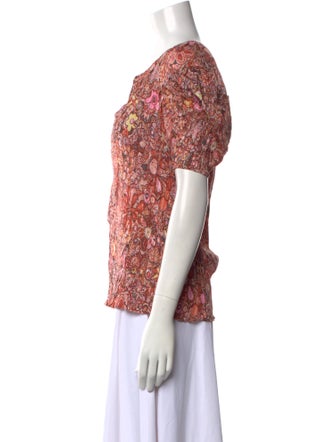 A.L.C. Printed V-Neck Blouse