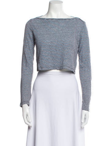 A.l.c. Tops Linen Striped Crop Top M