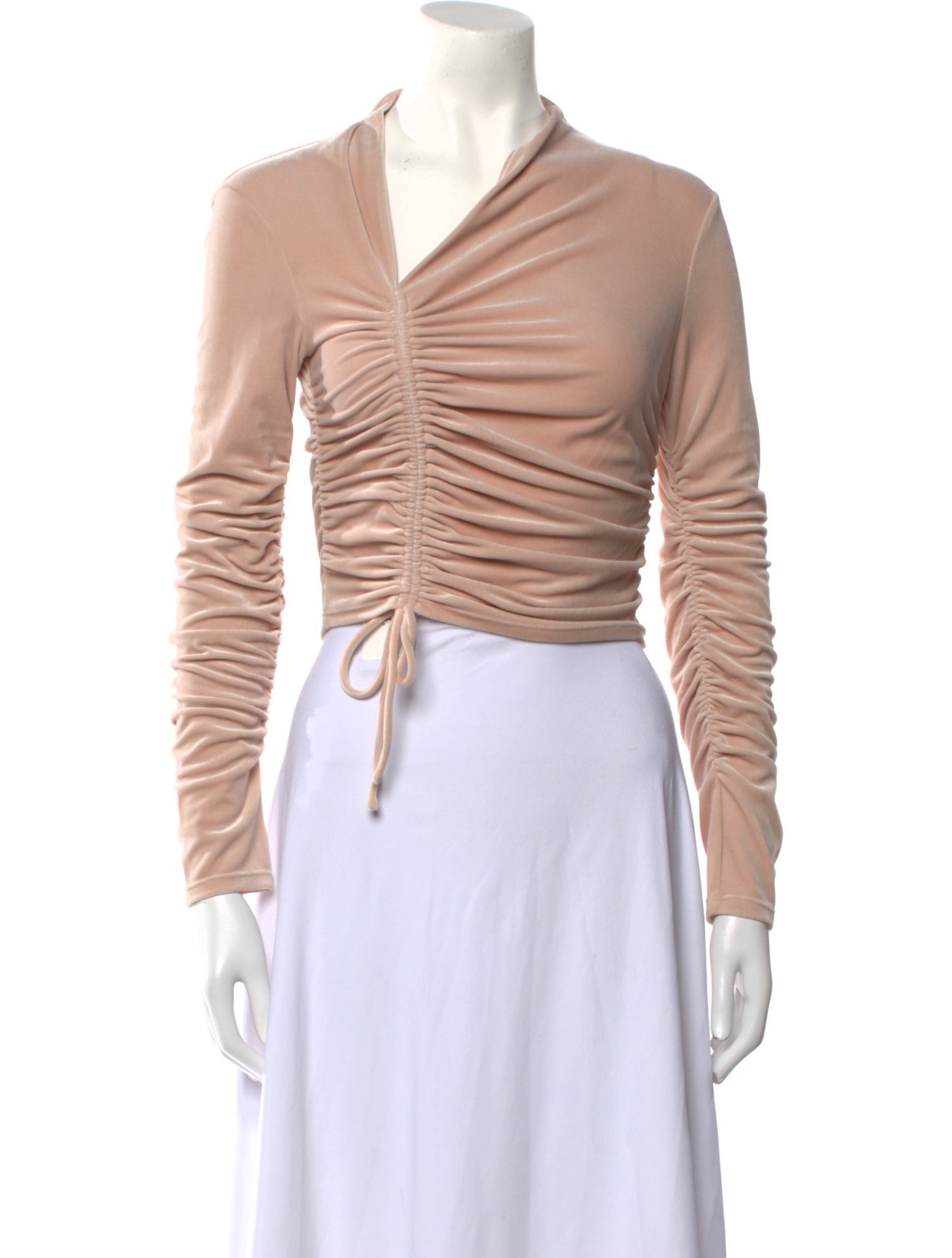 A.L.C. V-Neck Long Sleeve Crop Top