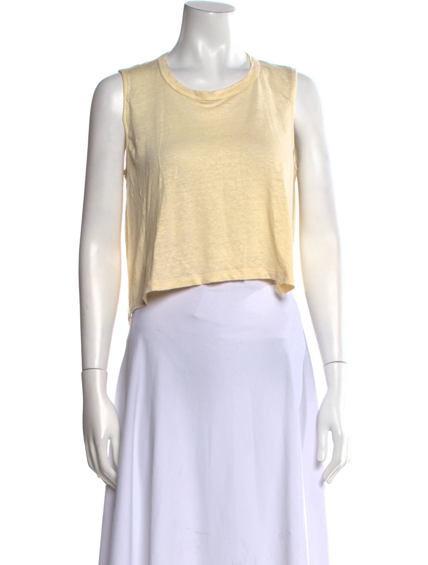 A.L.C. Linen Scoop Neck Crop Top