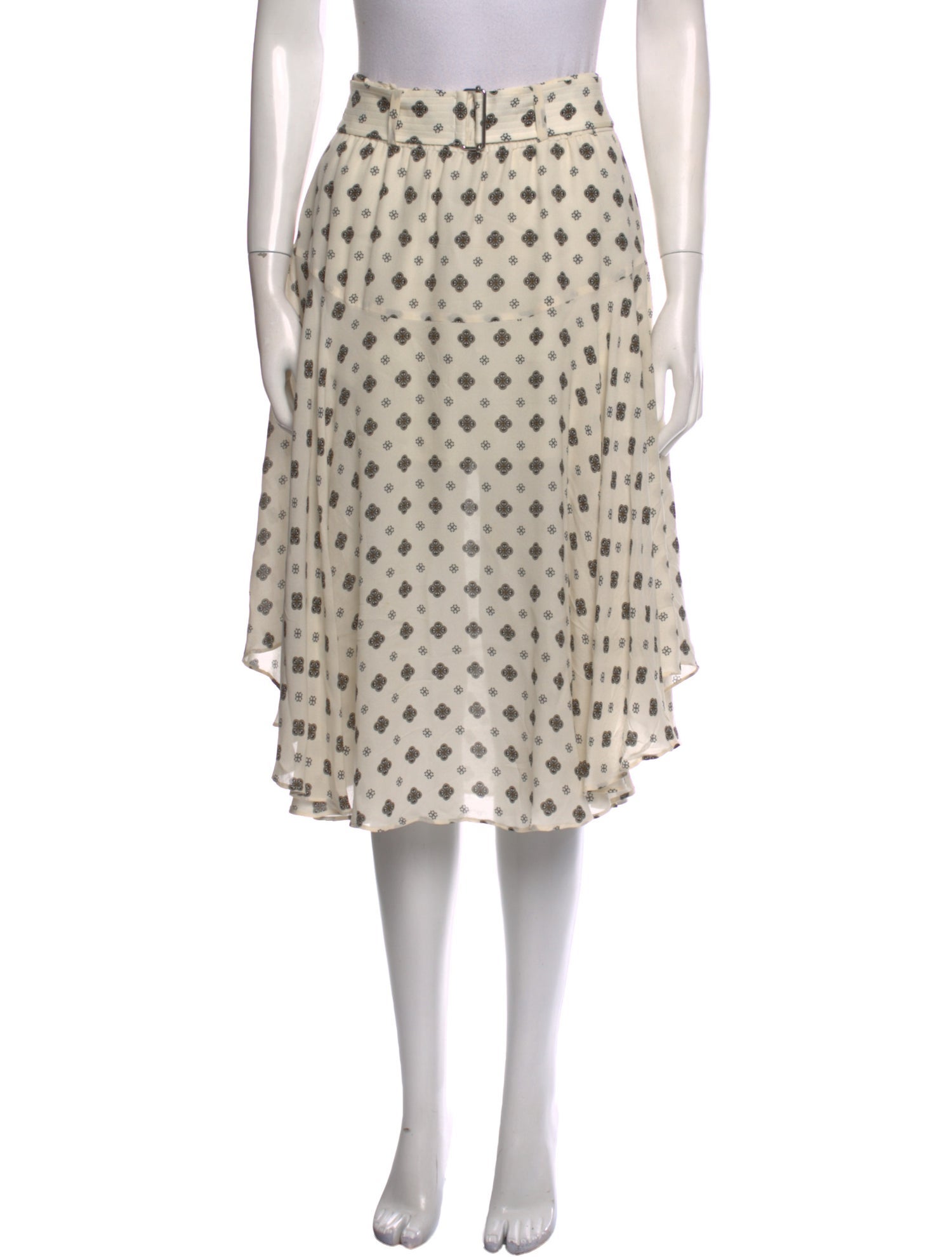 A.L.C. Silk Midi Length Skirt