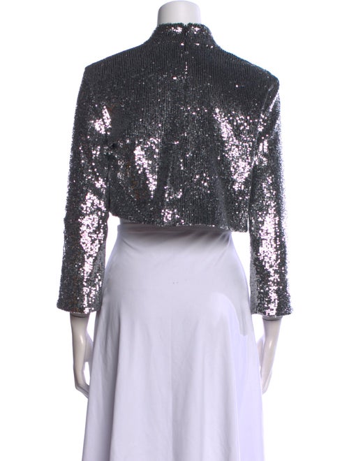 A.L.C. Mock Neck Three-Quarter Sleeve Crop Top