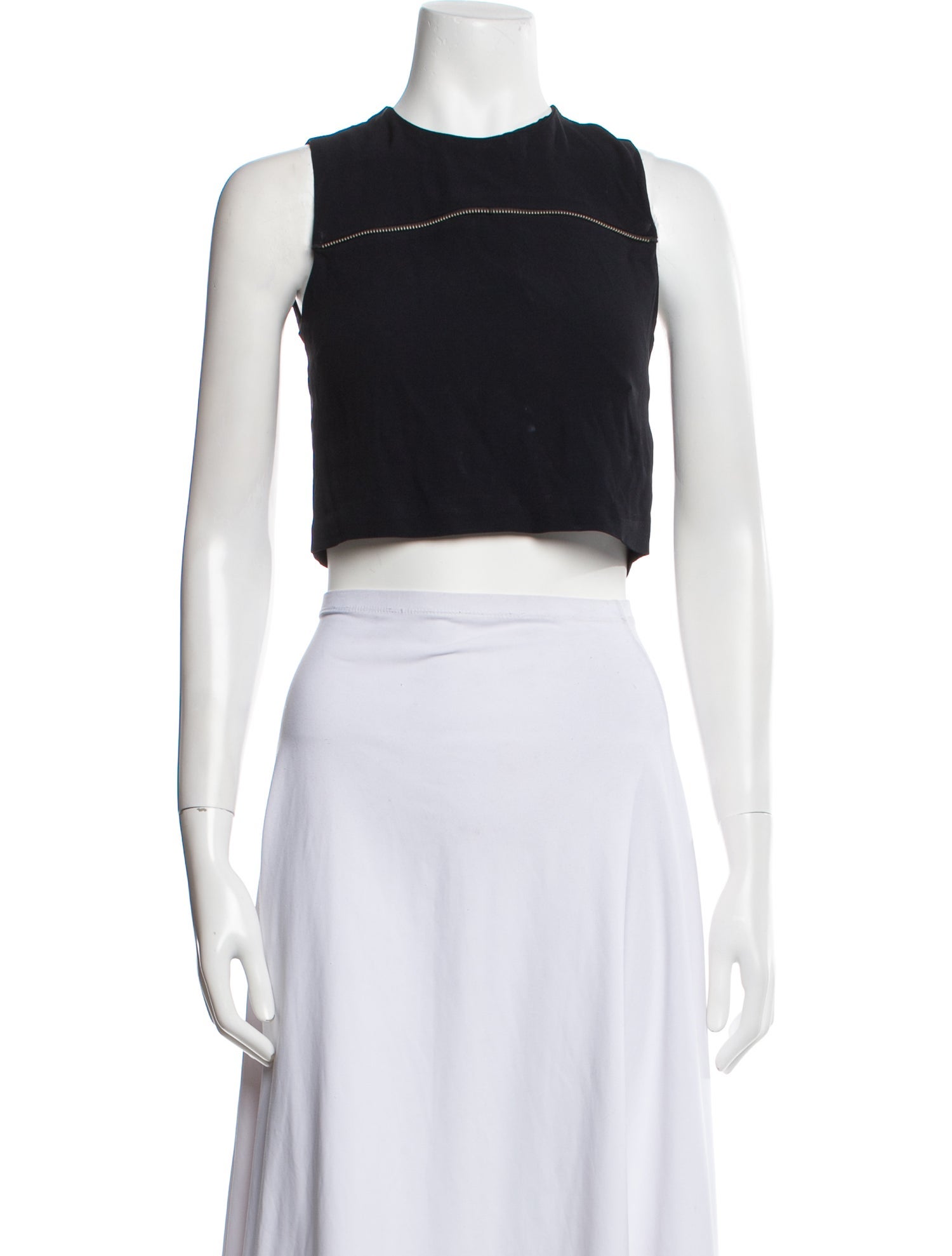 A.L.C. Crew Neck Sleeveless Crop Top
