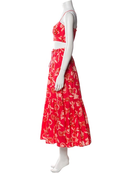 A.L.C. Floral Print Ruffle Embellishment Skirt Set