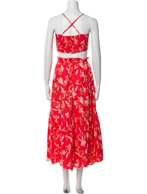 A.L.C. Floral Print Ruffle Embellishment Skirt Set