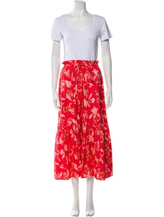 A.L.C. Floral Print Ruffle Embellishment Skirt Set