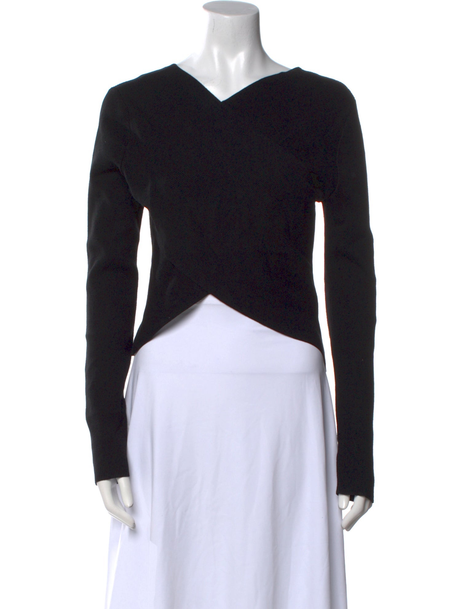 A.L.C. V-Neck Long Sleeve Crop Top