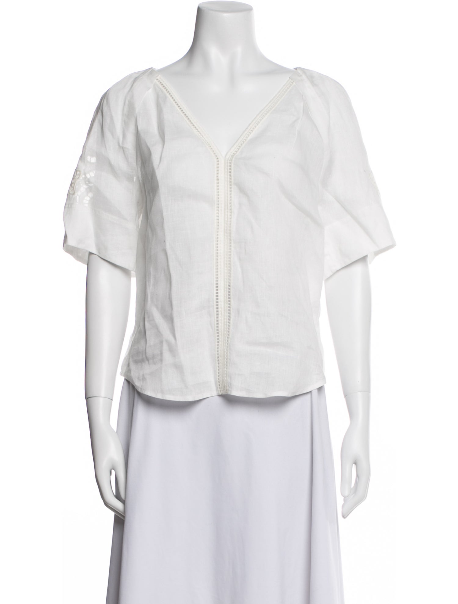 A.L.C. Linen V-Neck Blouse