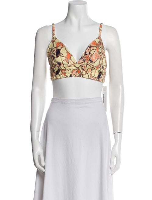 A.L.C. Linen Floral Print Crop Top