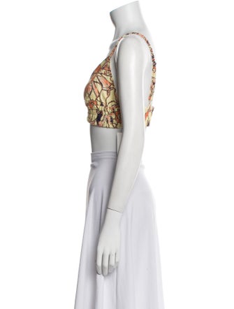 A.L.C. Linen Floral Print Crop Top