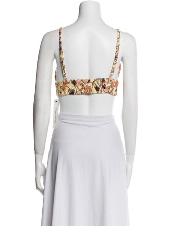 A.L.C. Linen Floral Print Crop Top